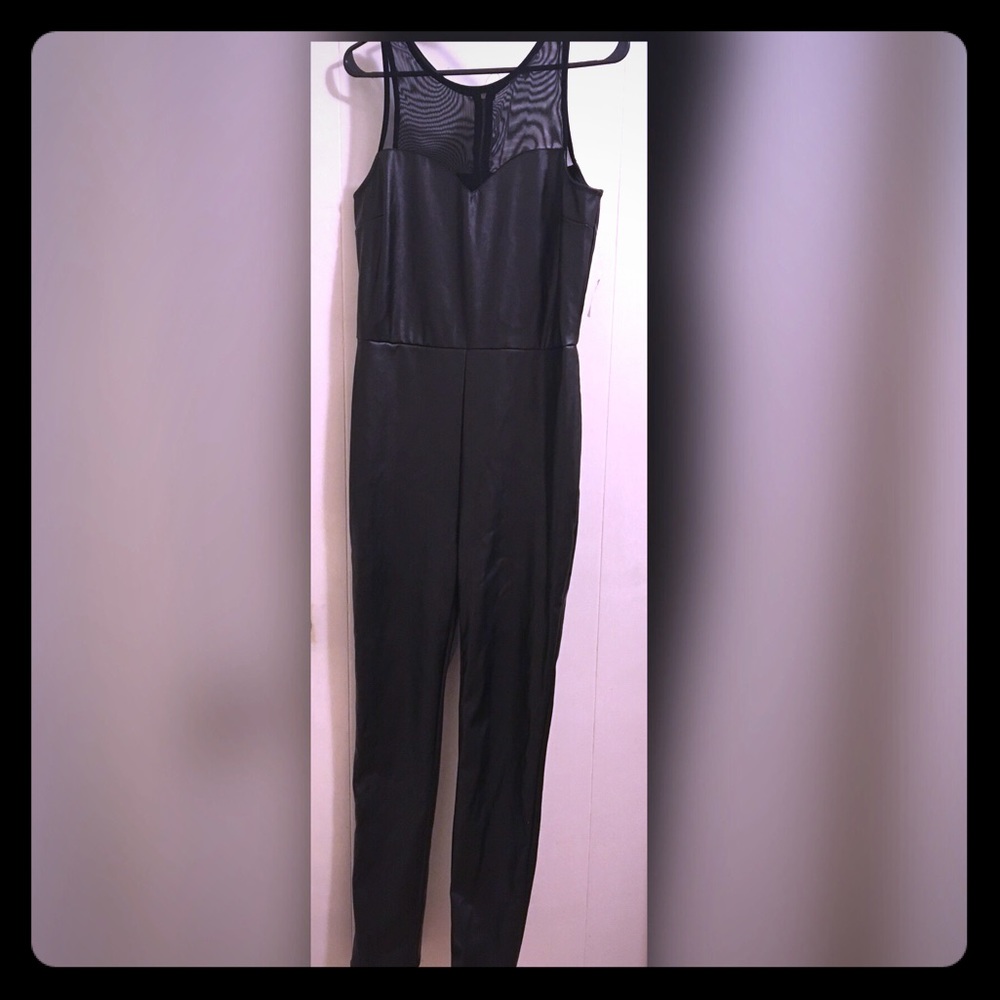 Faux leather romper